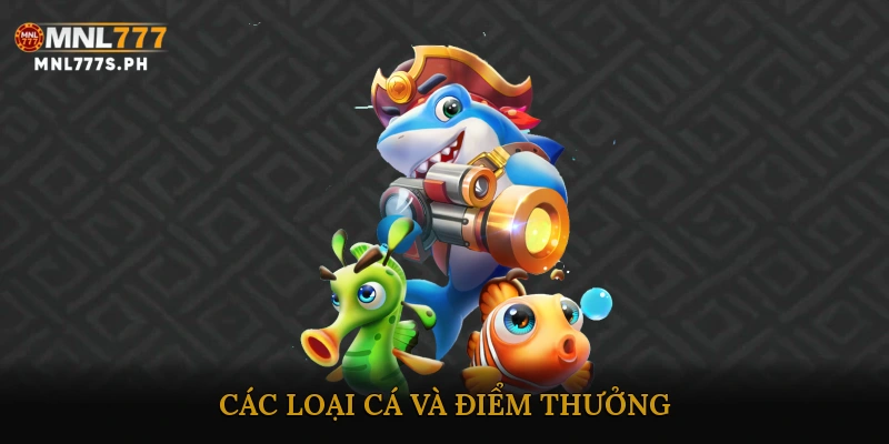 Các loại cá và điểm thưởng